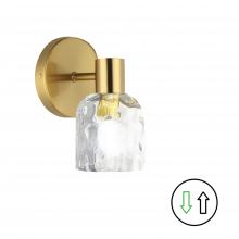Dainolite VLA-81W-AGB-CLR - 1 Light Aged Brass Wall Sconce w/ Clear Water Glass