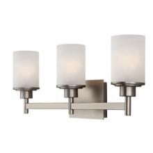 Canarm IVL408A03BN - Lyndi, 3 Lt Vanity, Etched Linen Glass, 100W A19, 22" W x 9 1/4" H x 5 1/8" D