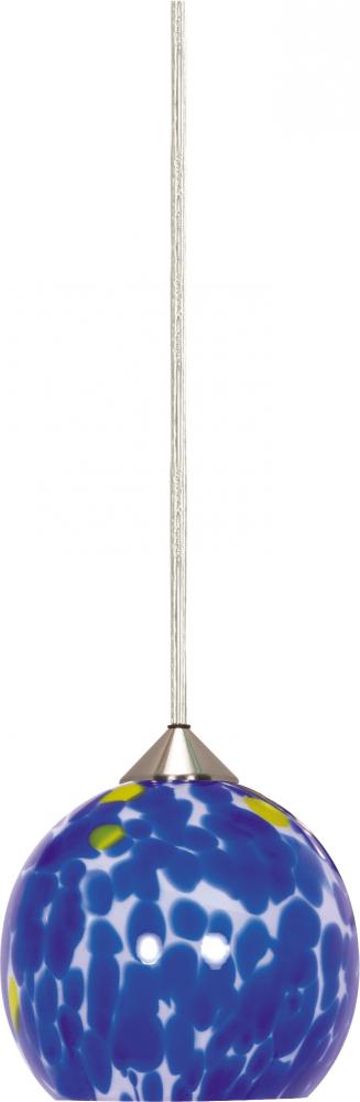 1 Light - 6" - Halogen Pendant - Caspian Blue Sphere