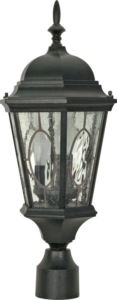 Fordham - 3 Light - 22" - Post Lantern - w/ Clear Water & Seed Glass Panels