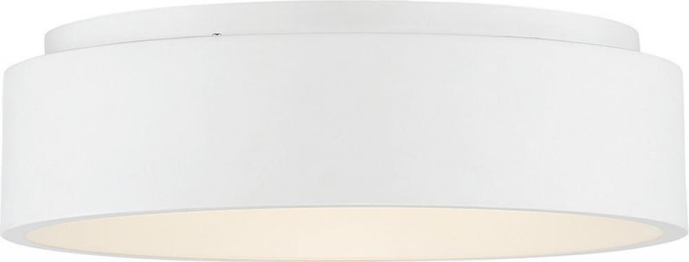 7" LED Flush Mount Fixture; Disk Light; White Finish; 5000K