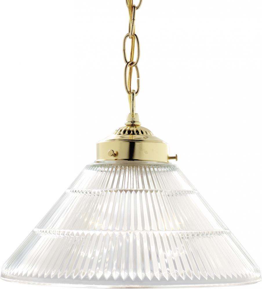 1 Light - 10" - Pendant - Prismatic Cone Shade