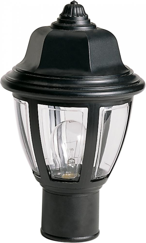 1 Light - 14" - Post Lantern - Hex Dome Lantern w/Clear Acrylic Panels