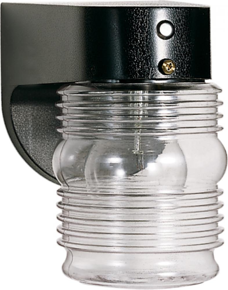 1 Light - 8" - Porch; Wall - Clear Mason Jar with Photoelectric Sensor