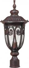 Nuvo 60/2069 - 1-Light Medium Outdoor Post Lantern in Burlwood Finish and Clear Seeded Glass