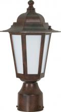 Nuvo 60/2212 - 1-Light Outdoor Post Lantern with Photocell in Old Bronze Finish and Frosted Glass. (1) 13W GU24
