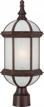 Nuvo 60/4995 - 1-Light 19" Outdoor Post Lantern in Rustic Bronze Finish with Frosted Glass and (1) 18W GU24