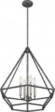 Nuvo 60/6261 - Orin - 4 Light Large Pendant - Iron Black Finish with Brushed Nickel Accents