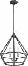 Nuvo 60/6262 - Orin - 3 Light Medium Pendant - Iron Black Finish with Brushed Nickel Accents