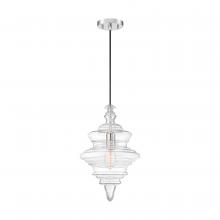Nuvo 60/6762 - Ballarat - 1 Light Pendant - with Clear Glass - Polished Nickel Finish