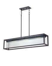 Nuvo 62/109 - Bin - 3 Module Island Pendant with Clear Ribbed Glass