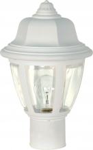 Nuvo SF77/807 - 1 Light - 14" - Post Lantern - Hex Dome Lantern w/Clear Acrylic Panels
