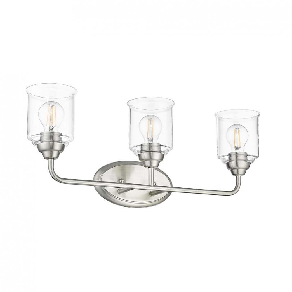 Acheron 3-Light Clear Glass Vanity - NK