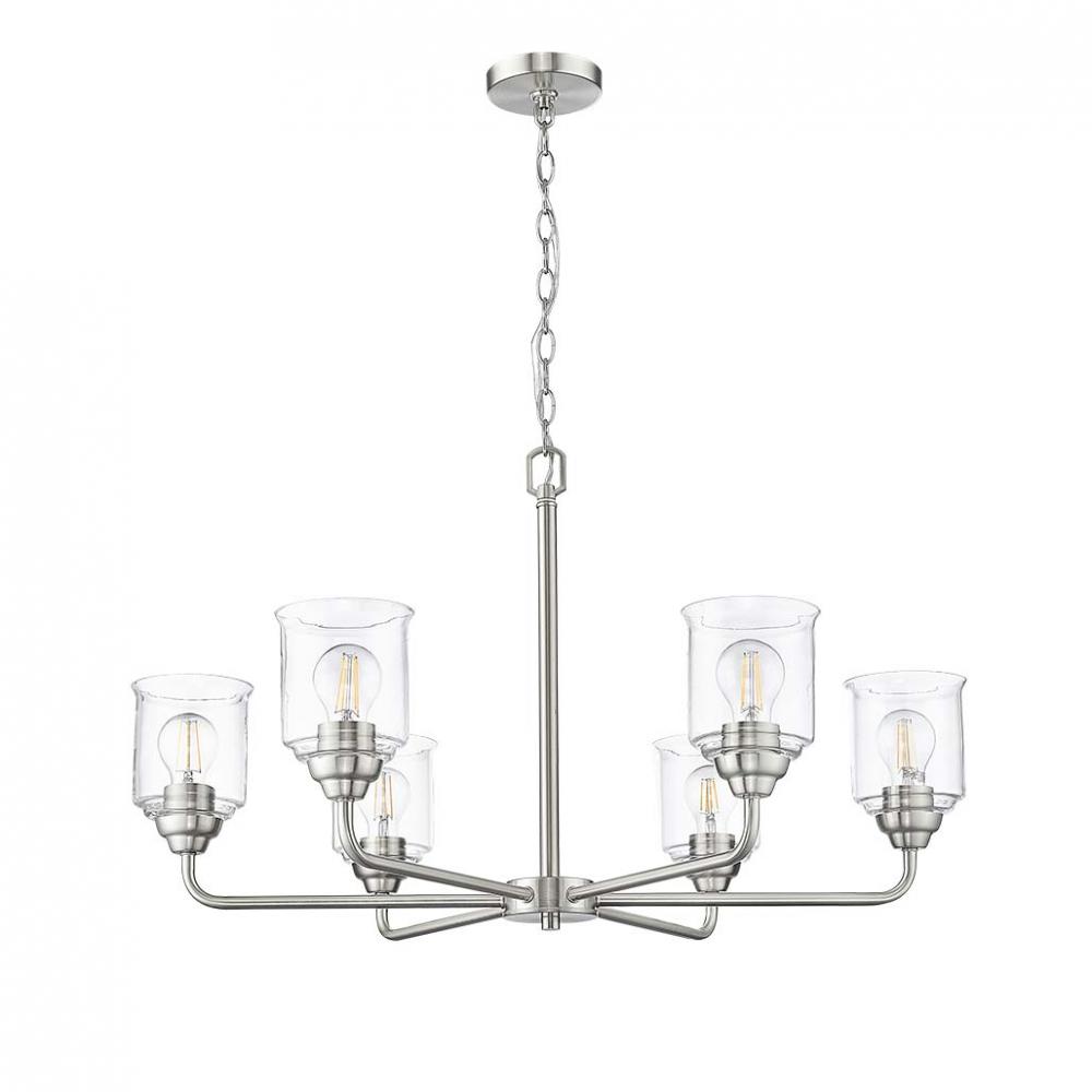 Acheron 6-Light Clear Glass Chandelier - NK