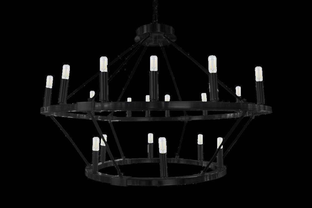 12 + 6 Light 40"/26" Big Ring Double Tier Chandelier - MB T6-3K Lamps Included