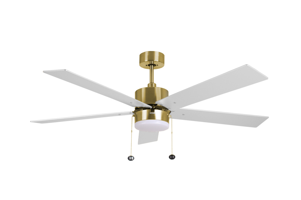 5-Blade 52" CG Modern Cylinder Fan White Blades Pull Chain 3K, 4K, 5K