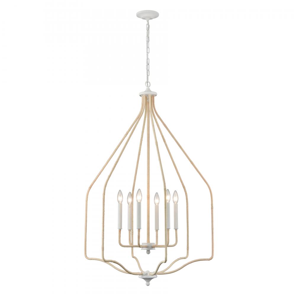 Breezeway 28'' Wide 6-Light Pendant - White Coral